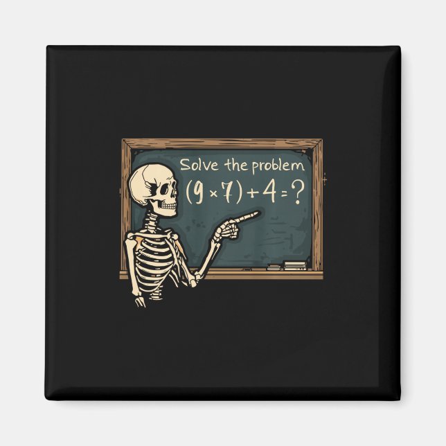 Funny 67 Meme Brainrot Joke Halloween Skeleton Mat Magnet (Vorne)
