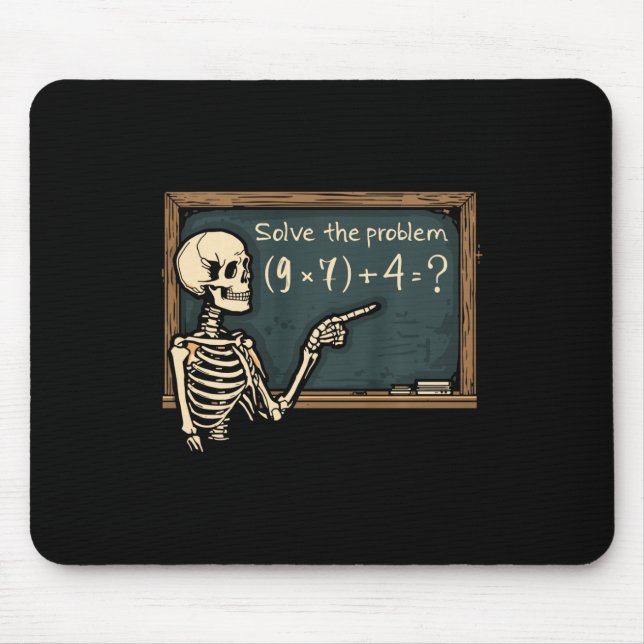 Funny 67 Meme Brainrot Joke Halloween Skeleton Mat Mousepad (Vorne)