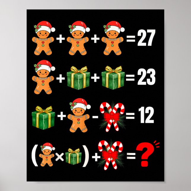 Funny 67 Meme Candy Merry Santa Math Teacher Chris Poster (Vorne)