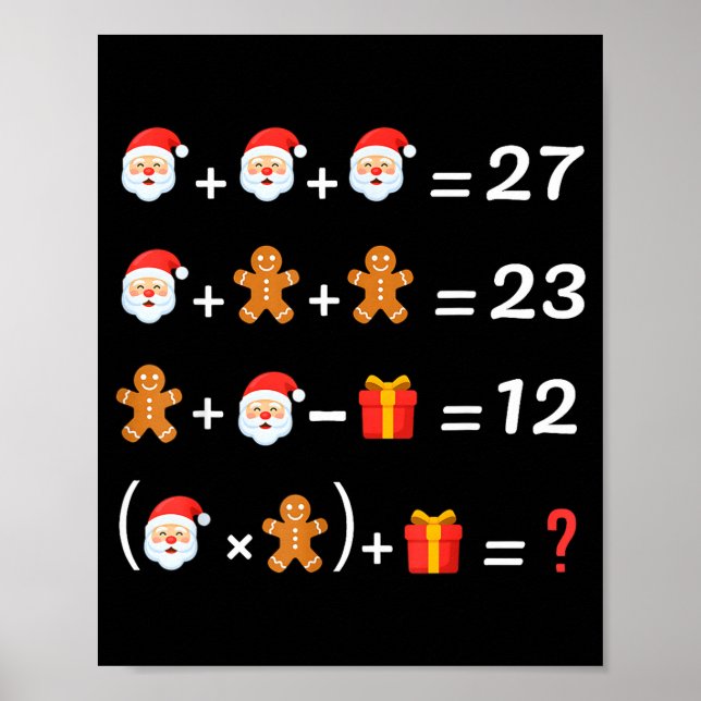 Funny 67 Meme Christmas Math Teacher Santa Six Sev Poster (Vorne)