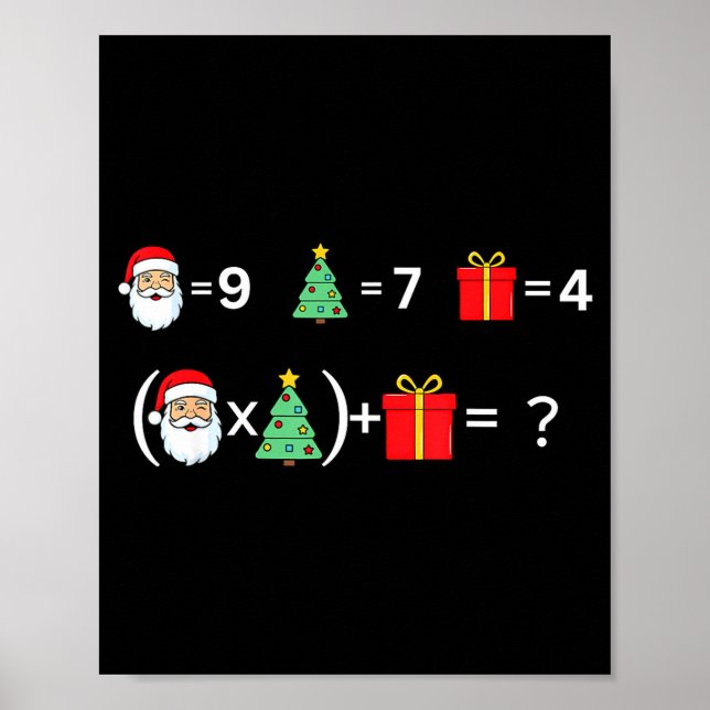 Funny 67 Meme Christmas Math Teacher Santa Six Sev Poster (Vorne)