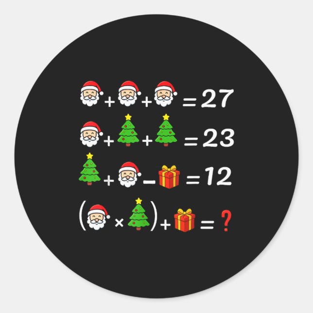 Funny 67 Meme Christmas Math Teacher Santa Six Sev Runder Aufkleber (Vorderseite)