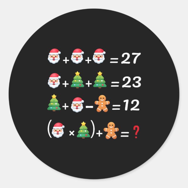 Funny 67 Meme Christmas Math Teacher Santa Six Sev Runder Aufkleber (Vorderseite)
