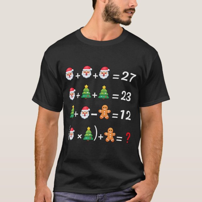 Funny 67 Meme Christmas Math Teacher Santa Six Sev T-Shirt (Vorderseite)