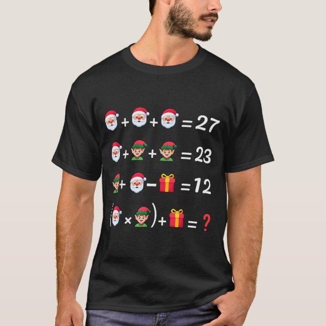 Funny 67 Meme Christmas Math Teacher Santa Six Sev T-Shirt (Vorderseite)
