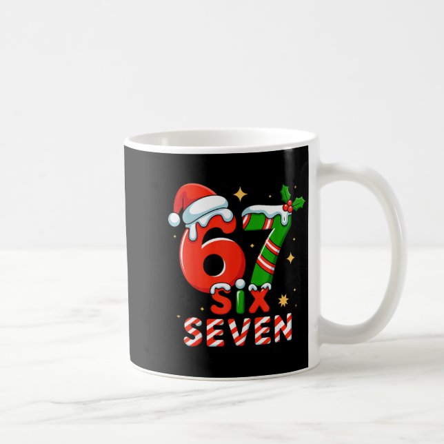 Funny 67 Meme Christmas Six Seven Santa Holiday  Kaffeetasse (Rechts)