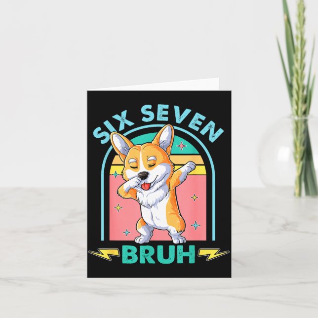 Funny 67 Meme Dog Six Seven Bruh Kids Boys Tee  Karte (Vorderseite)