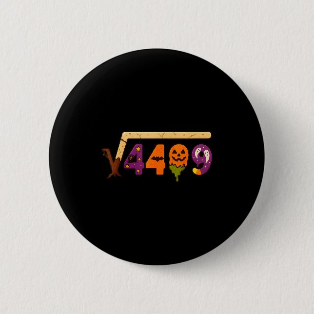 Funny 67 Meme Math Teacher 6 7 Halloween Square Ro Button (Vorderseite)