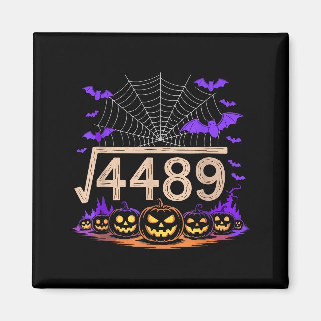 Funny 67 Meme Math Teacher 6 7 Halloween Square Ro Magnet (Vorne)