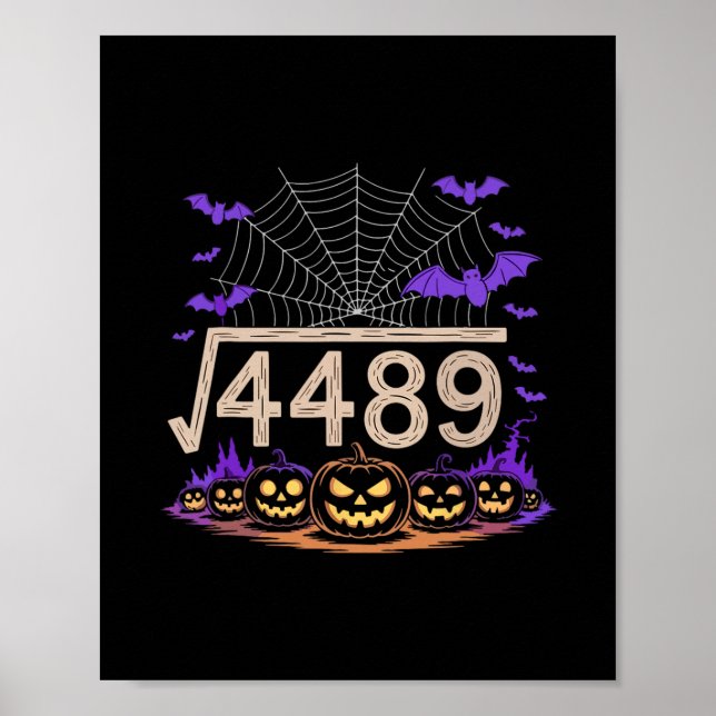 Funny 67 Meme Math Teacher 6 7 Halloween Square Ro Poster (Vorne)