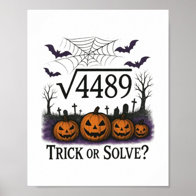 Funny 67 Meme Math Teacher 6 7 Halloween Square Ro Poster (Vorne)