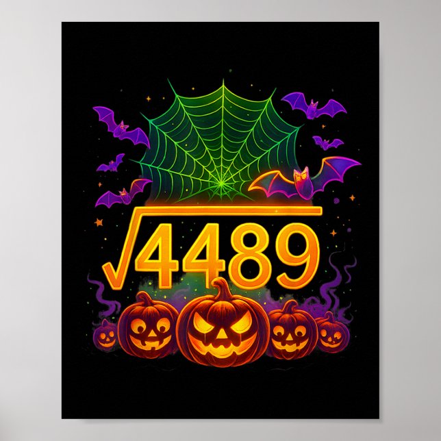 Funny 67 Meme Math Teacher 6 7 Halloween Square Ro Poster (Vorne)