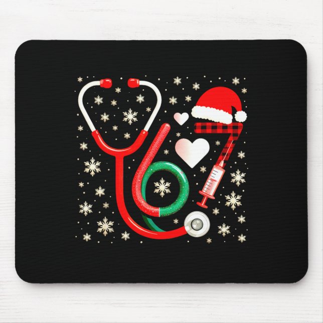 Funny 67 Meme Nurse Six Seven Nursing Festive Chri Mousepad (Vorne)
