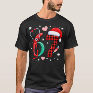 Funny 67 Meme Nurse Six Seven Nursing Festive Chri T-Shirt