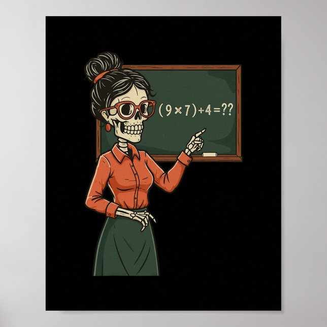 Funny 67 Meme Pemdas Elementary Math Teacher Brain Poster (Vorne)