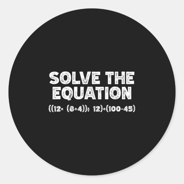 Funny 67 Meme Pemdas Elementary Math Teacher Brain Runder Aufkleber (Vorderseite)