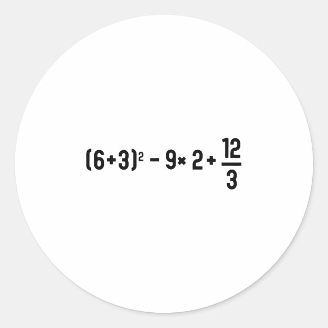 Funny 67 Meme Pemdas Elementary Math Teacher Brain Runder Aufkleber (Vorderseite)