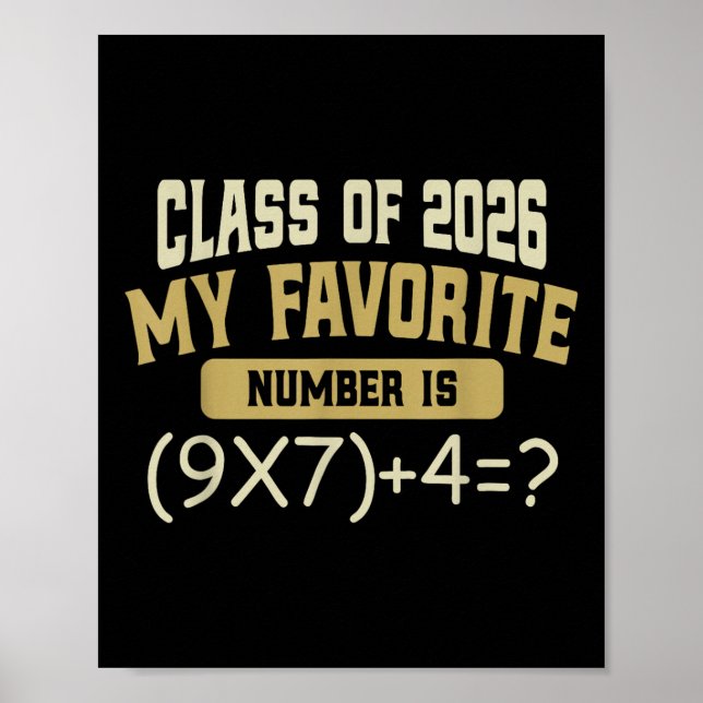 Funny 67 Meme Pemdas Math Six Seven Cl Of 2026 Gra Poster (Vorne)
