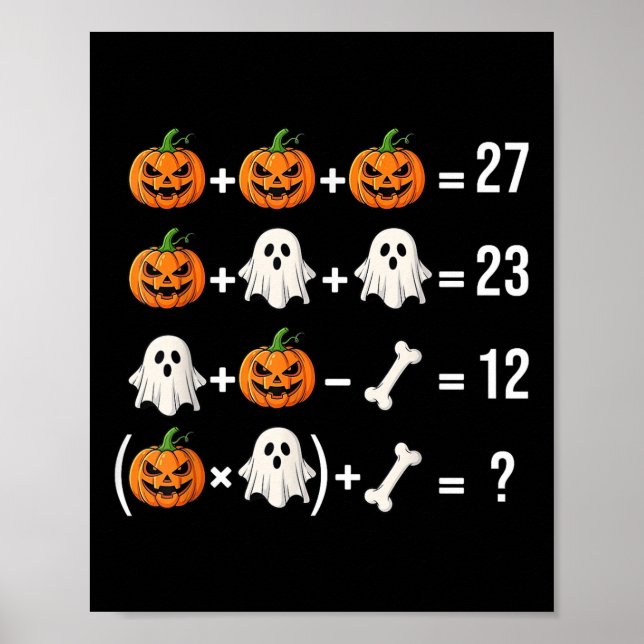 Funny 67 Meme Pumpkin Ghost Math Teacher Costume  Poster (Vorne)