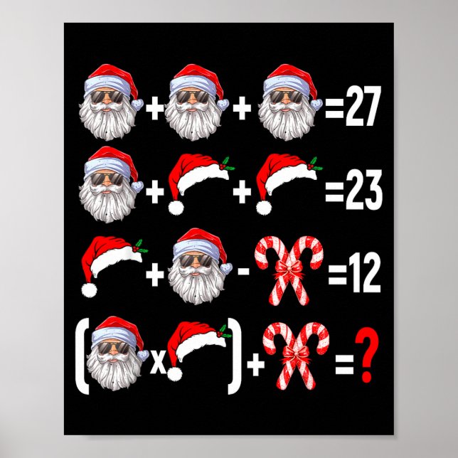 Funny 67 Meme Santa Christmas Tree Math Teacher Xm Poster (Vorne)