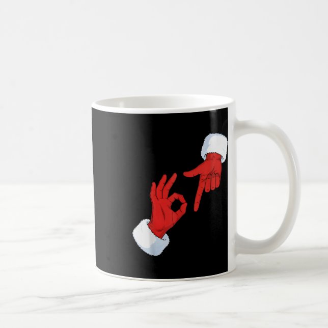 Funny 67 Meme Santa Hands Gesture Six Seven Slang  Kaffeetasse (Rechts)