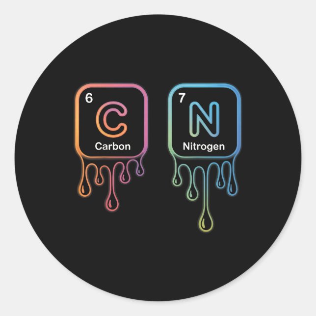 Funny 67 Meme Science Chemistry Nerd Humor Periodi Runder Aufkleber (Vorderseite)