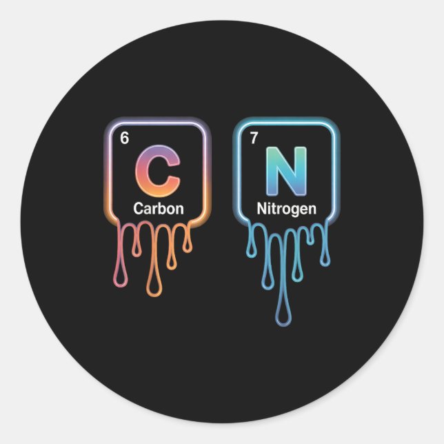 Funny 67 Meme Science Chemistry Nerd Humor Periodi Runder Aufkleber (Vorderseite)