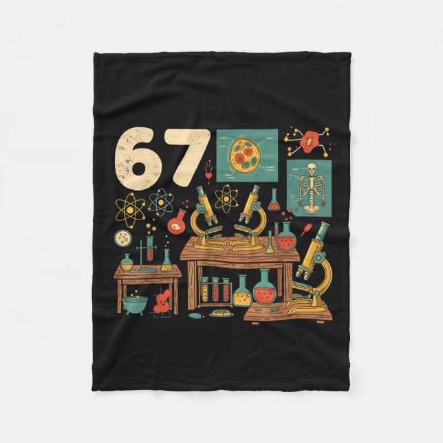 Funny 67 Meme Science Teacher Students Six Seven M Fleecedecke (Vorderseite)