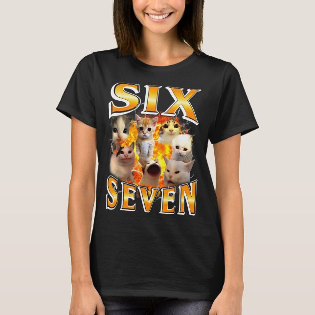 Funny 67 Meme Six Seven Cat Meme Funny Bootleg Gra T-Shirt (Vorderseite)