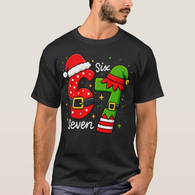 Funny 67 Meme Six Seven Christmas Xmas Holiday Kid T-Shirt (Vorderseite)