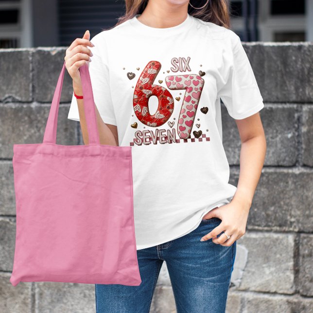 Funny 67 Meme Six Seven Cute Valentine's Day T-Shirt (Von Creator hochgeladen)