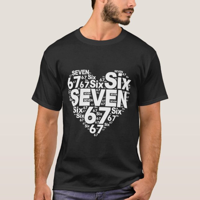 Funny 67 Meme Six Seven Heart Matching Couples Val T-Shirt (Vorderseite)
