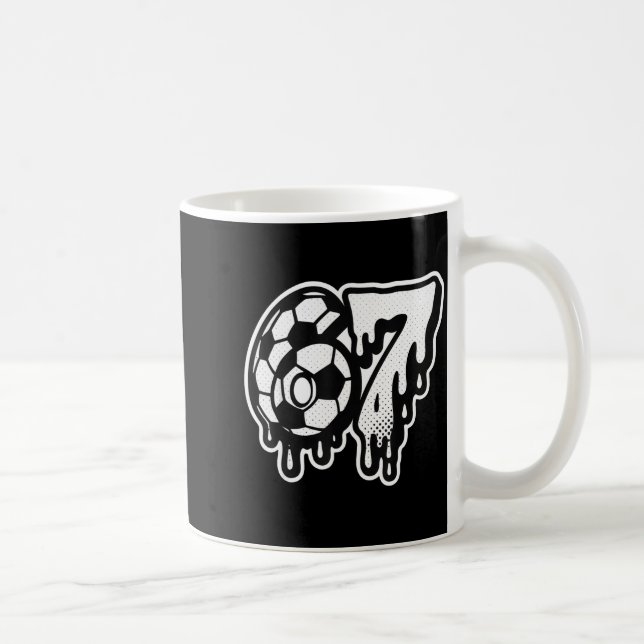 Funny 67 Meme Slang Soccer Ice Cream Drip Six Seve Kaffeetasse (Rechts)
