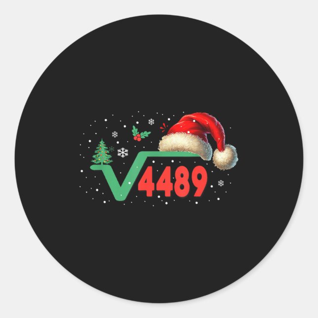 Funny 67 Meme Square Root 4489 Slang Math Teacher  Runder Aufkleber (Vorderseite)