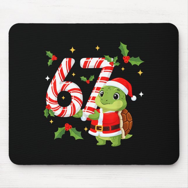Funny 67 Meme Turtle Christmas Pjm Men Women Famil Mousepad (Vorne)