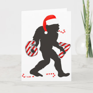Funny 67 Meme With Bigfoot And Candy Canes Christm Karte