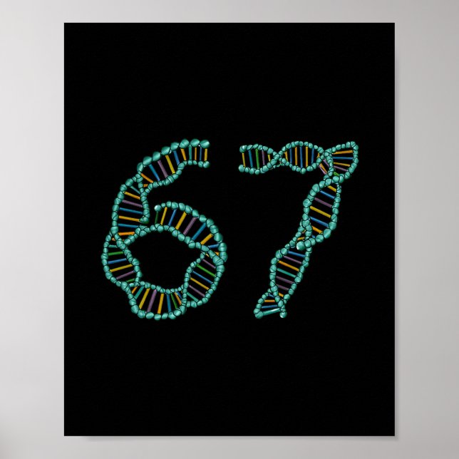 Funny 67 Number Meme Dna Replication Molecular Sci Poster (Vorne)