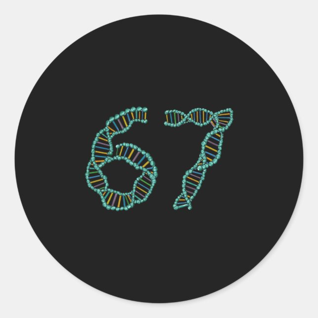 Funny 67 Number Meme Dna Replication Molecular Sci Runder Aufkleber (Vorderseite)
