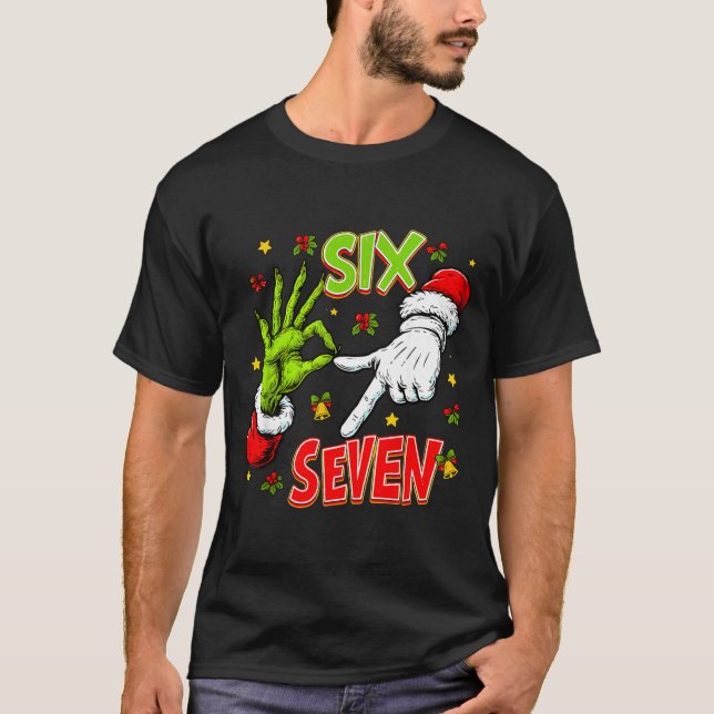 Funny 67 Santa Hand Christmas Six Seven Meme Teens T-Shirt (Vorderseite)