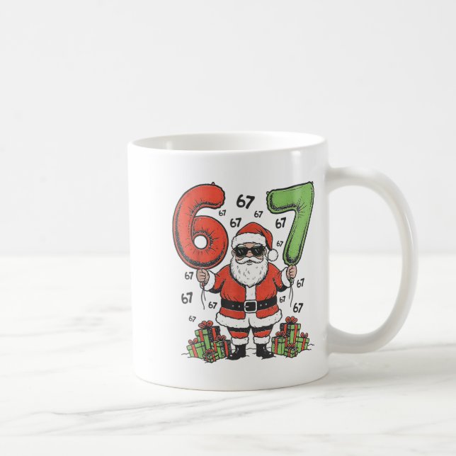 Funny 67 Santa Six Seven Christmas 67 Meme Bruh Bo Kaffeetasse (Rechts)