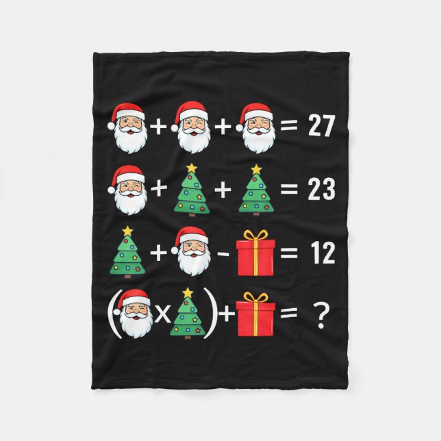 Funny 67 Santa Tree Math Teacher Christmas Xmas Hu Fleecedecke (Vorderseite)