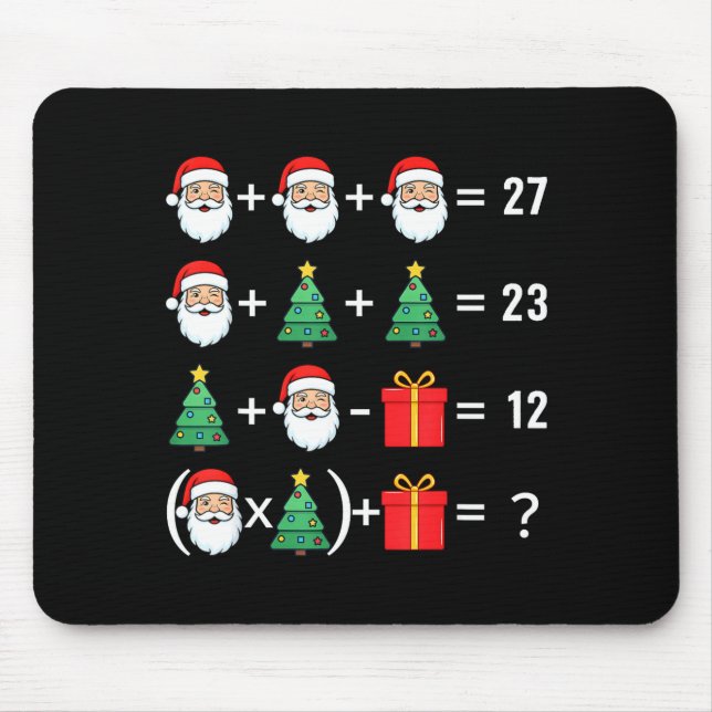 Funny 67 Santa Tree Math Teacher Christmas Xmas Hu Mousepad (Vorne)