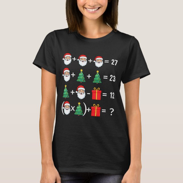 Funny 67 Santa Tree Math Teacher Christmas Xmas Hu T-Shirt (Vorderseite)