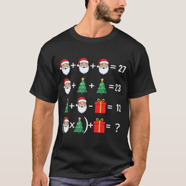 Funny 67 Santa Tree Math Teacher Christmas Xmas Hu T-Shirt (Vorderseite)
