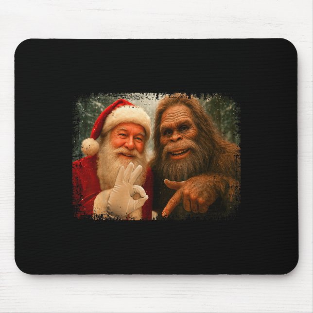 Funny 67 Santa With Bigfoot Six Seven 6 7 Meme Chr Mousepad (Vorne)