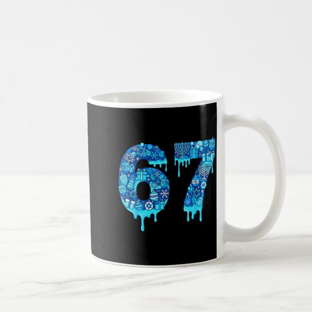Funny 67 Six Seven 6 7 Happy Hanukkah Jewish Chanu Kaffeetasse (Rechts)