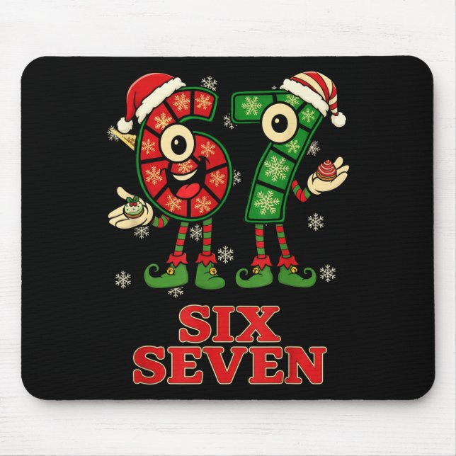 Funny 67 Six Seven 6-7 Italian Christmas Holiday W Mousepad (Vorne)