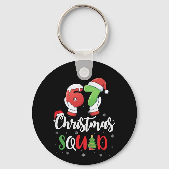 Funny 67 Six Seven Brianrot Christmas Squad Schlüsselanhänger (Vorderseite)