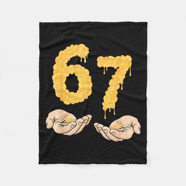 Funny 67 Six Seven Cheesy Mac &amp; Cheese 6 7 Kid Fleecedecke (Vorderseite)