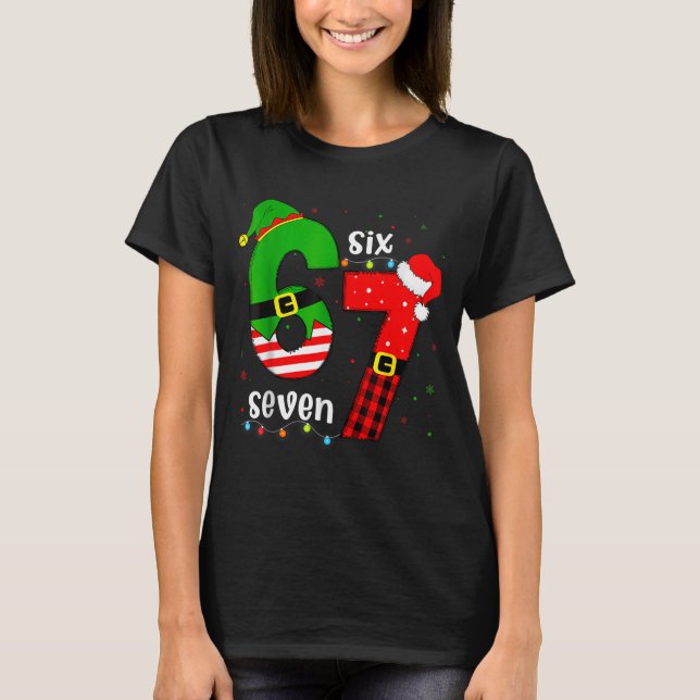 Funny 67 Six Seven Christmas Boys Girls Kids Teens T-Shirt (Vorderseite)